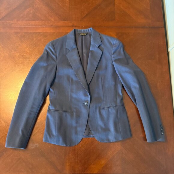 vtg Elizabeth Davidson Blue Wool Skirt Suit Set Blazer Career Workwear Made USA - Picture 16 of 16